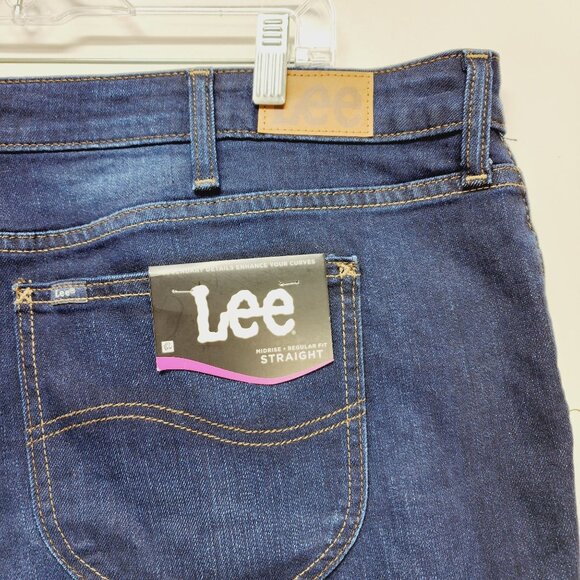 Lee Womens jeans Regular Fit Straight Leg Mid Rise stretch  24 M plus size - Picture 13 of 13